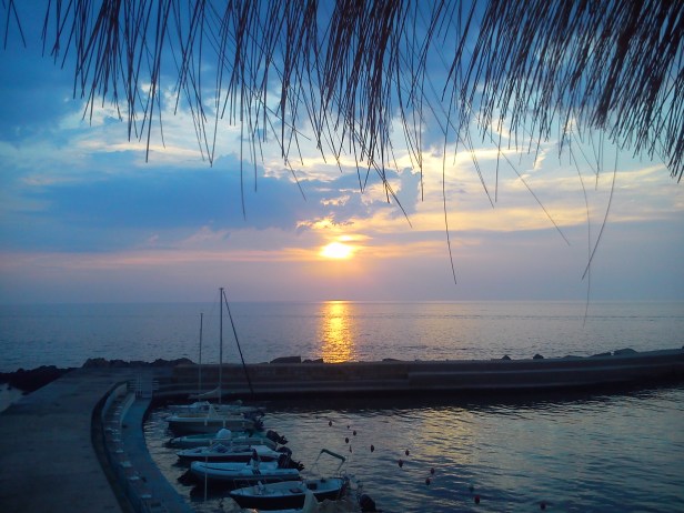 Tramonto, centro storico di Gallipoli.